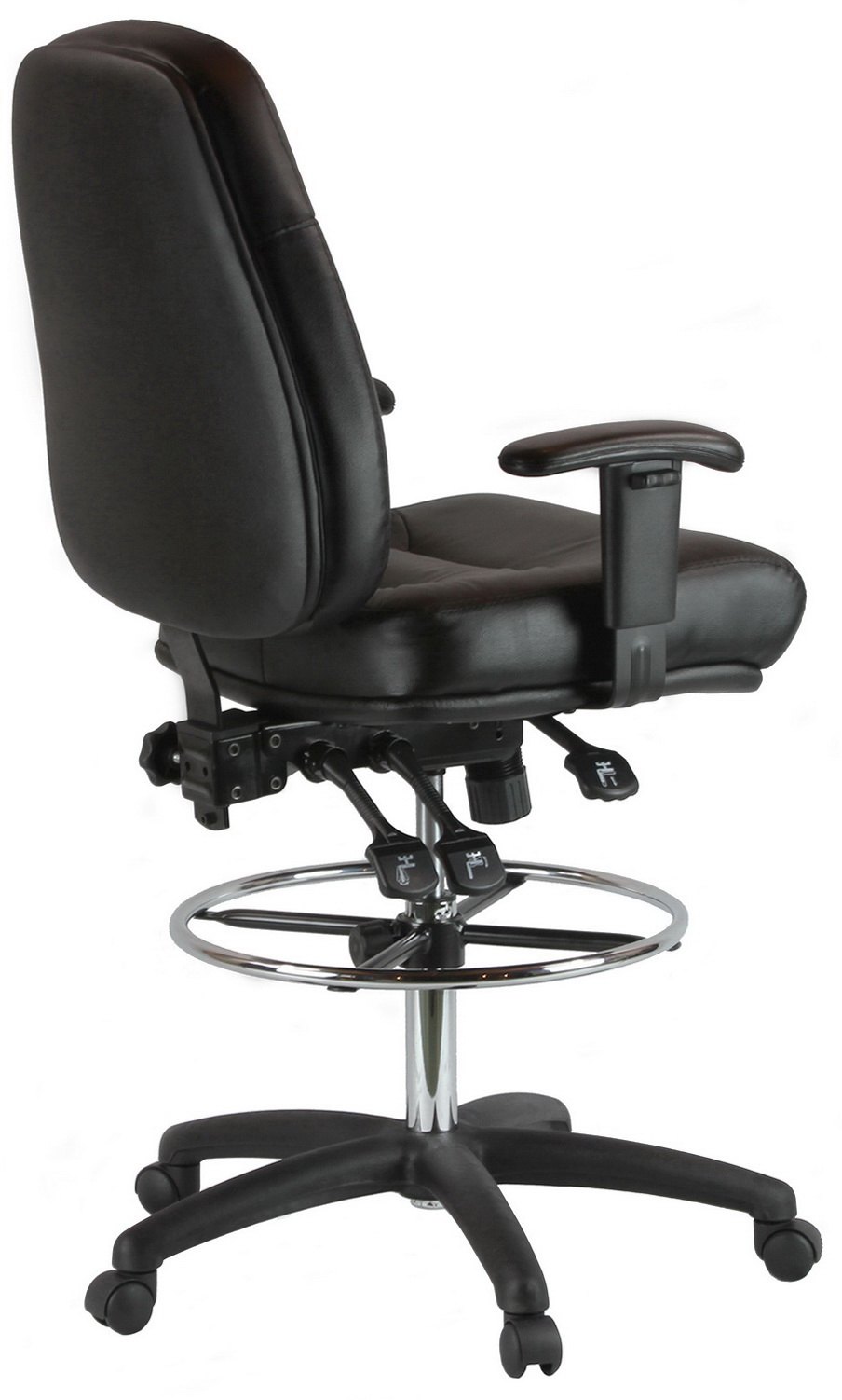 Harwick 100KL premium leather drafting chair — view 3