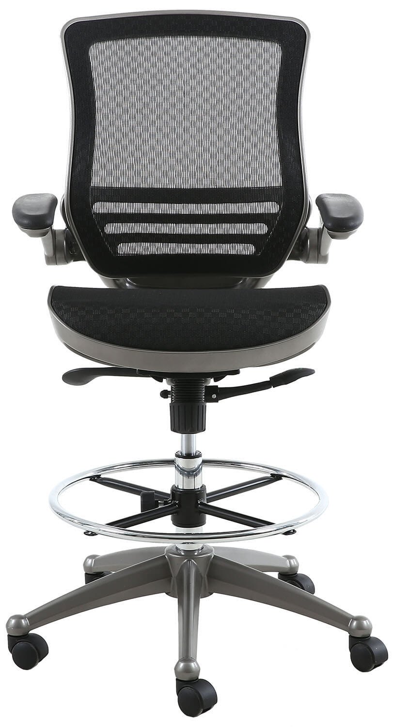 Harwick 2250D Evolve mesh drafting chair, gunmetal finish — view 5