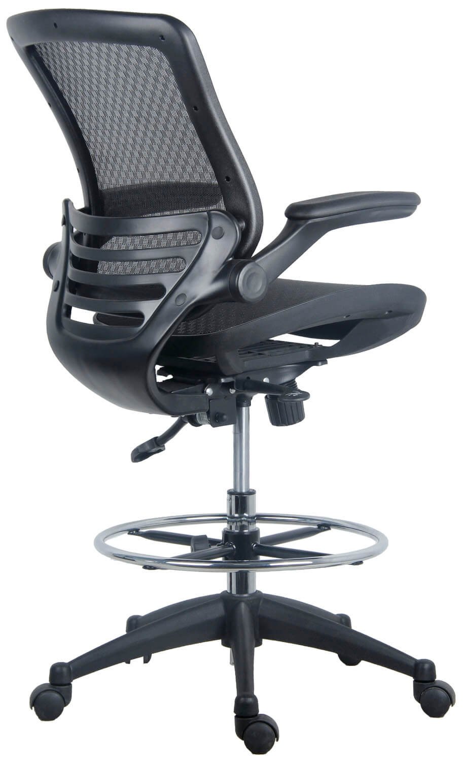 Harwick 2250D Evolve mesh drafting chair, black finish — view 3