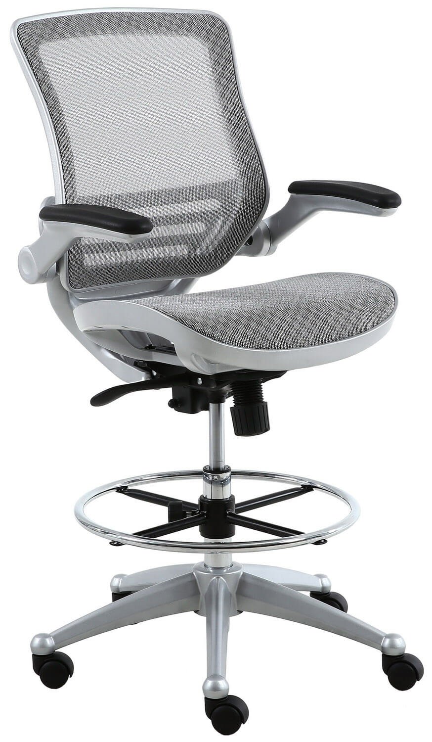 Harwick 2250D Evolve mesh drafting chair, platinum finish