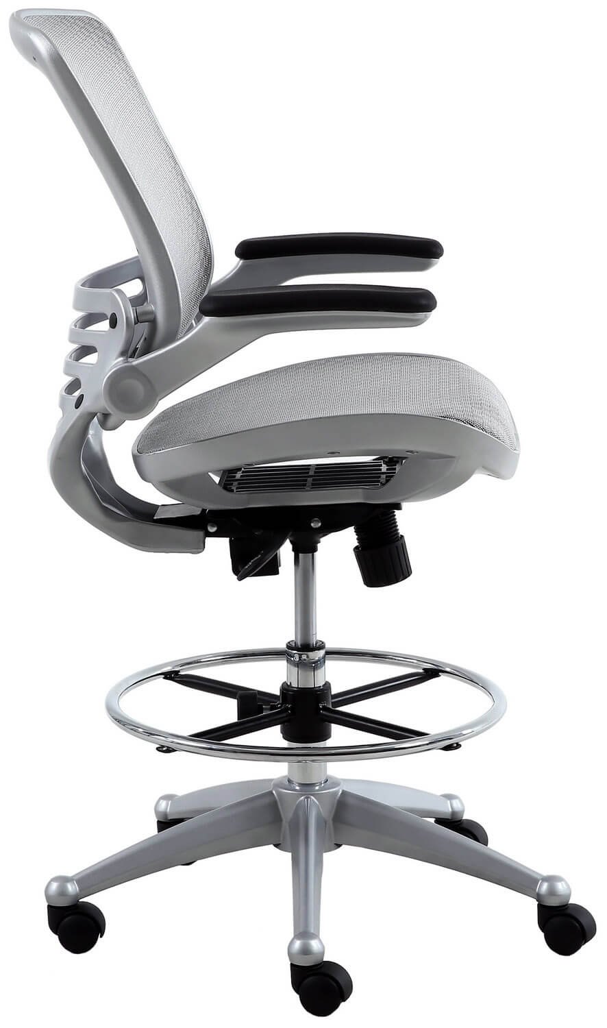 Harwick 2250D Evolve mesh drafting chair, platinum finish — view 2