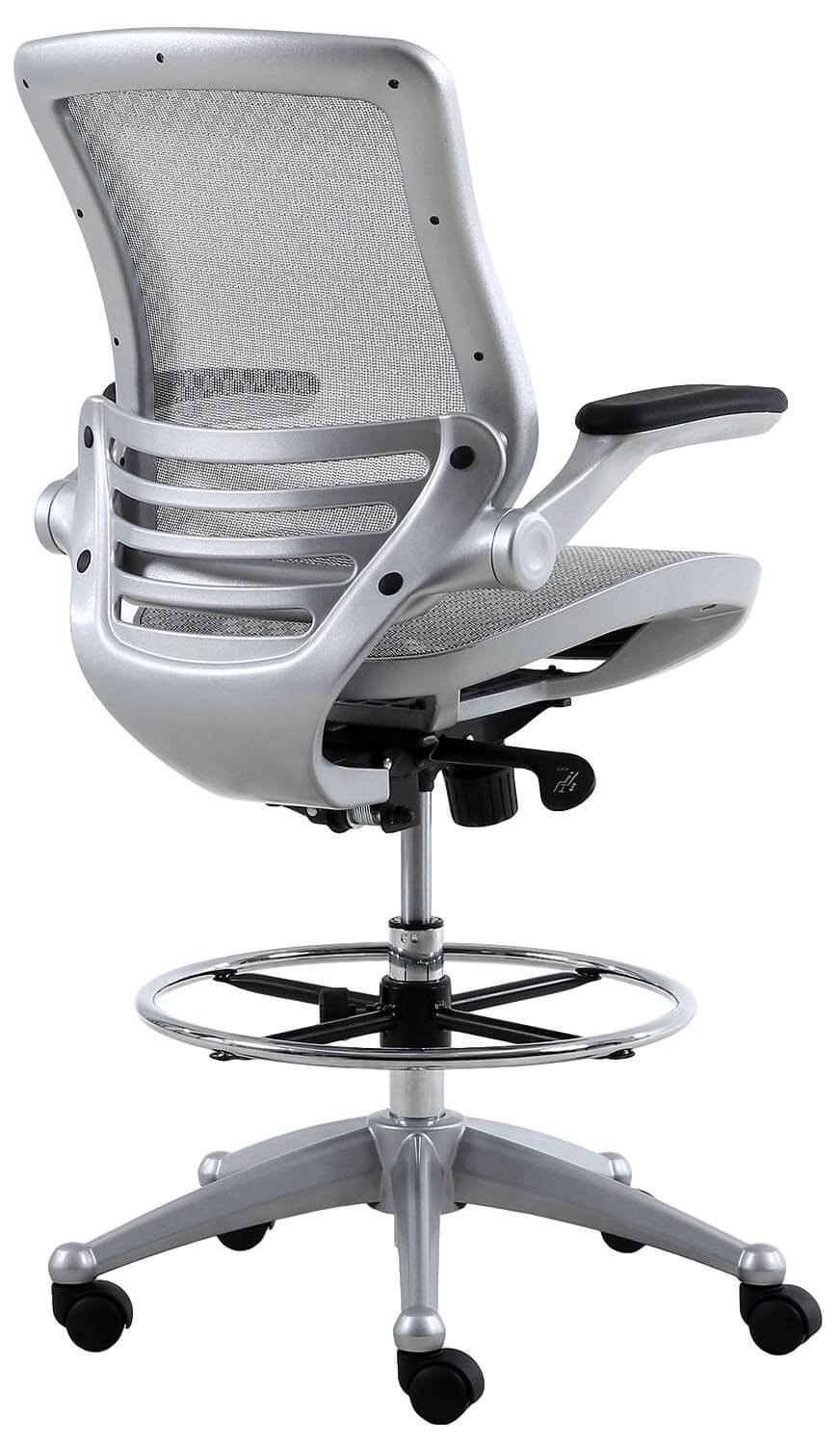 Harwick 2250D Evolve mesh drafting chair, platinum finish — view 3