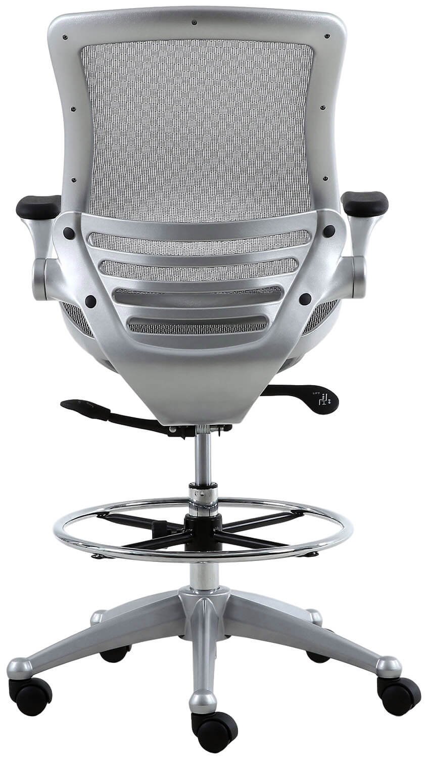 Harwick 2250D Evolve mesh drafting chair, platinum finish — view 4