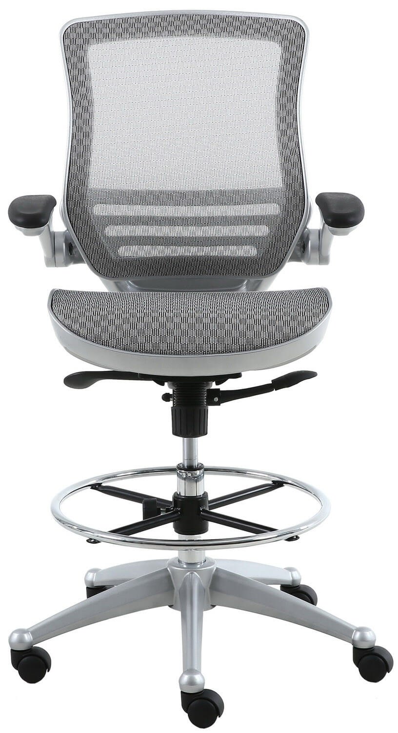 Harwick 2250D Evolve mesh drafting chair, platinum finish — view 5