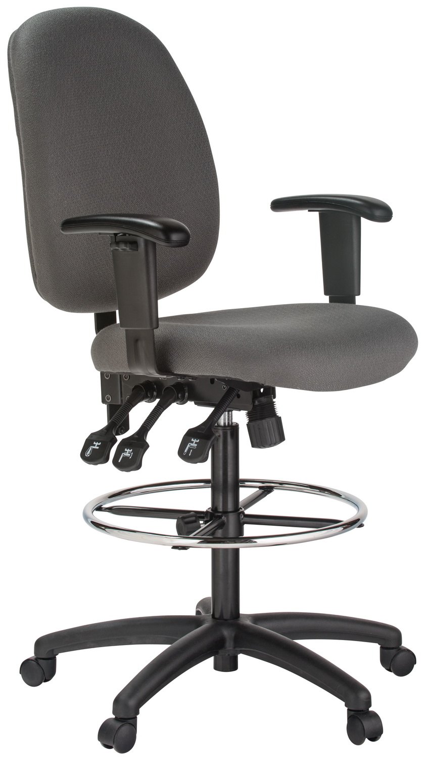 Harwick 6058C-D extra tall drafting chair, black — view 4