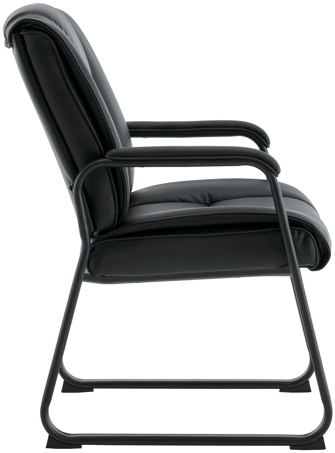 Harwick 960L leather waiting room chair with sled base — view 3