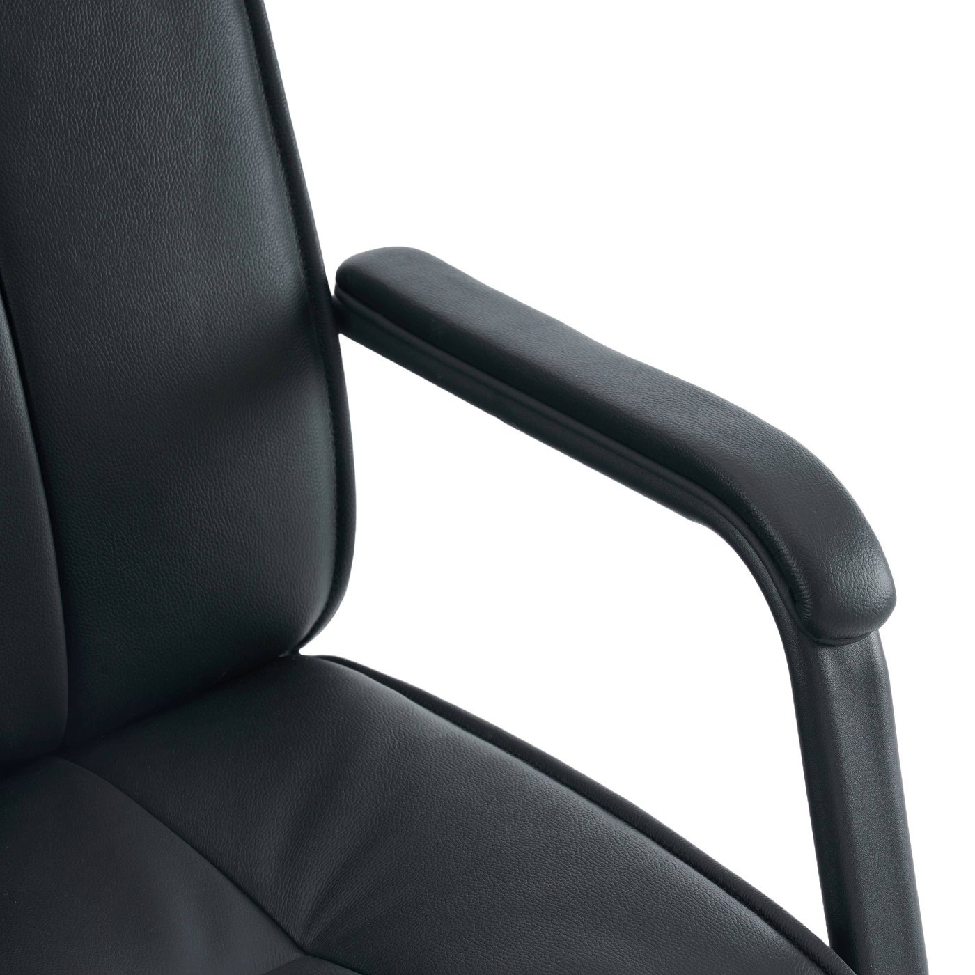 Harwick 960L leather waiting room chair with sled base — view 6