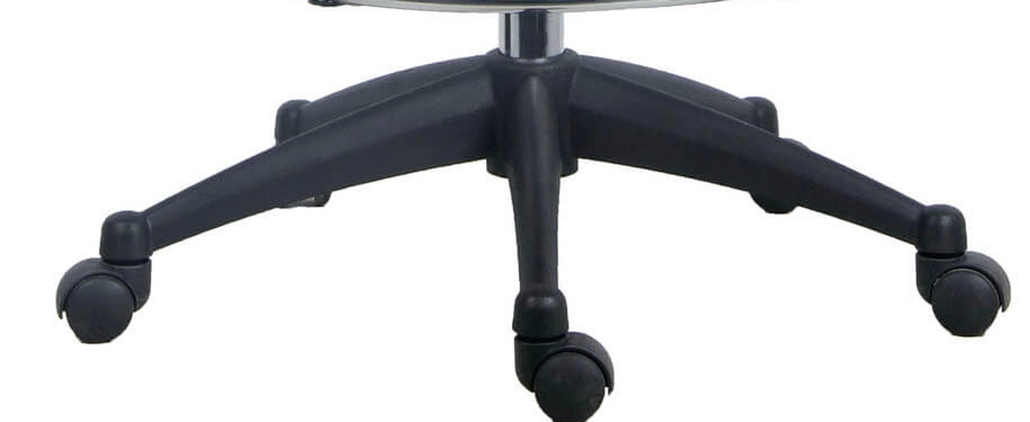 Five-star chair base in black finish with casters