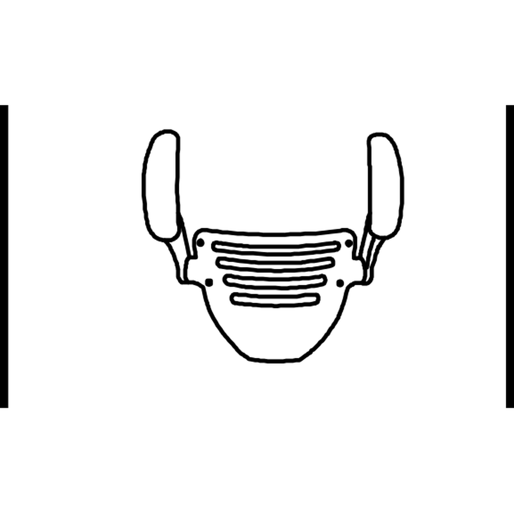 Armrest assembly, technical line drawing