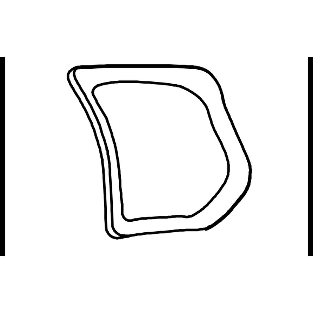 Chair backrest, technical line drawing