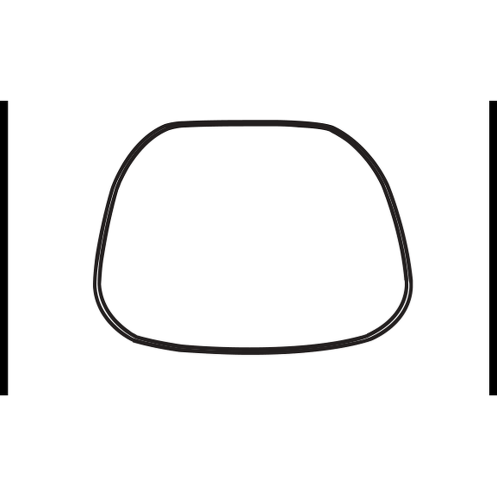 Chair seat cushion, technical line drawing
